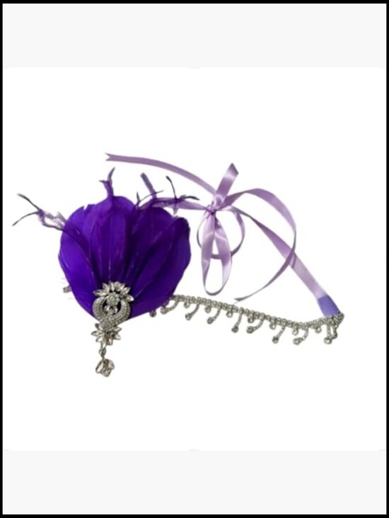 Vintage Flapper Headpiece Feather Hair Clip Gatsby Costume Headband Tea Party main image 5